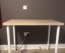 IKEA Home Office Set with Desk and Black Swirl Chair
