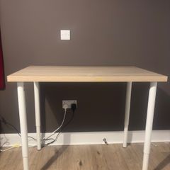 IKEA Home Office Set with Desk and Black Swirl Chair