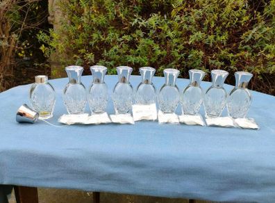 9 x Waterford Crystal Lismore Perfume bottles