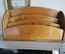 vintage wooden letter rack