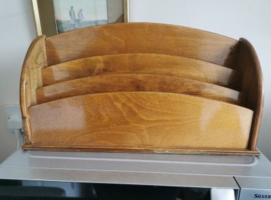 vintage wooden letter rack