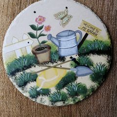 Garden Welcome Sign (Hand Painted Slate)