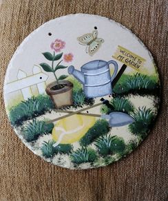 Garden Welcome Sign (Hand Painted Slate)