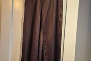 brown satin midi skirt