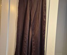 brown satin midi skirt