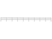 Garden Fence with Hoop Top Steel 15.3x0.8 m Black