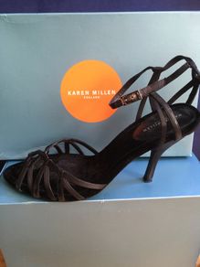 Vintage KAREN MILLEN Black Strappy Sandals 39.5