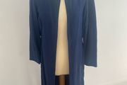 JFW long light coat viscose/linen - size 12- denim blue