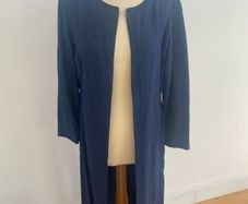 JFW long light coat viscose/linen - size 12- denim blue