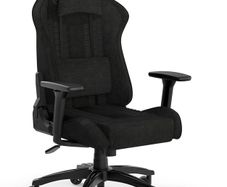 RELAXED Gaming Chair - Fabric - Racing-Inspired Design - Lumbar Pillow - Detachable Memory Foam Neck Pillow - Adjustable Seat Height - Adjustable Armrests - Black
