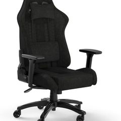 RELAXED Gaming Chair - Fabric - Racing-Inspired Design - Lumbar Pillow - Detachable Memory Foam Neck Pillow - Adjustable Seat Height - Adjustable Armrests - Black