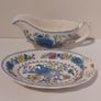 Beautiful Vintage Masons Ironstone Gravy Boat and Matching Underplate in the Regency Pattern, Circa 1940 Image 8