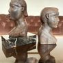 Pair of Vintage Mid Century African Art Hardwood Bust Carvings Image 7