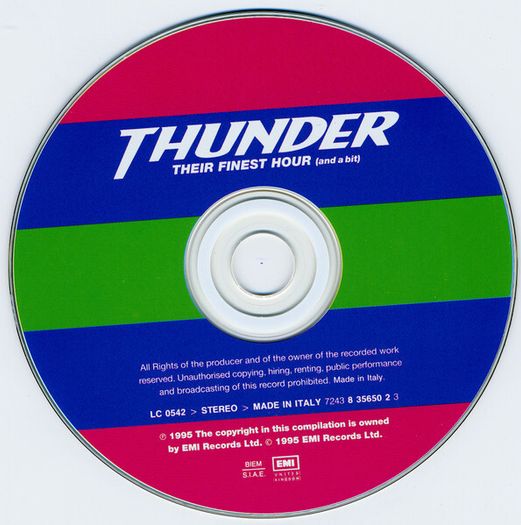 Thunder "The Best Of Thunder - Their Finest Hour (And A Bit)" CD Album
