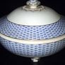 Antique Soho Pottery "Montauban" Blue Basket-Weave Image 10