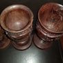 Beautiful Hand Carved Wooden Wine Goblets Zimbabwe Rosewood Animals Rhino Image 6