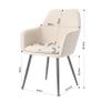Cream Upholstered Accent Dinig Chair Set Of 2 Boucle With Black Legs Image 2