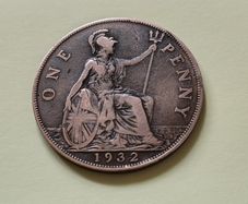 1932 George V UK Penny