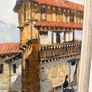 Vintage Oil Painting on Canvas , Rustic Village Street Scene, Signed Image 4