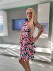 One shoulder floral dress