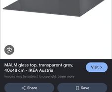 free ikea malm glass top in grey 40x48cm