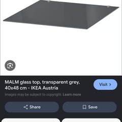 free ikea malm glass top in grey 40x48cm