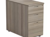 NEW 3 Drawer Desk High Pedestal 800mm deep - Grey Oak