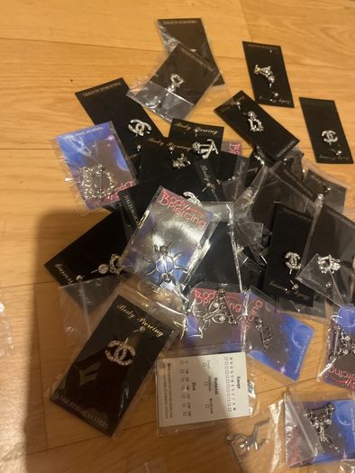 Assortment of peircing shop stock