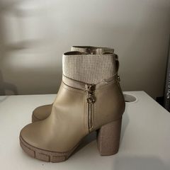 River island heeled boot with side zip