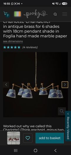 Pooky charlotte chandelier in antique brass