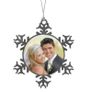 Personalised Snowflake Christmas Ornament - Pewter with your photos Image 3