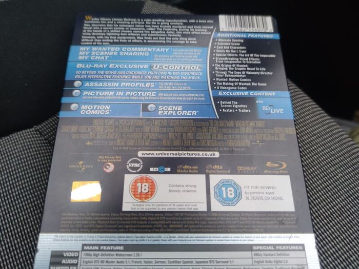 Wanted Steel Book Blu Ray