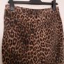 Zara Brown Leopard Print Denim Front Slit Midi Skirt Size M Image 8