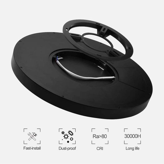LED Ceiling Light Black Shell 12W 1100lm Natural White 4000K Round D18cm Modern Surface Mount Ceiling Lamp for Living Room Hallway Kitchen Bedroom Bathroom Light MULTIPLE SIZES AVAILABLE (FREE POSTAGE)