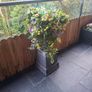 Cast garden Urn with artificial flowers Image 2