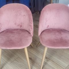 pink dining chairs x2