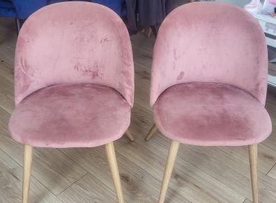 pink dining chairs x2