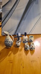 Dutch Delft Hand Painted Blue And White Ornament. 7 in total.All Marked.