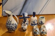 Dutch Delft Hand Painted Blue And White Ornament. 7 in total.All Marked.