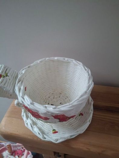 Handmade newspaper basket.