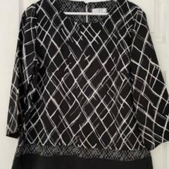 Jasper Conran Debenhams Black & White Lined Top - Size 14