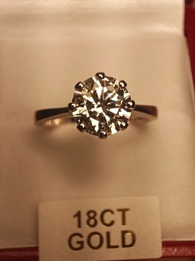 18ct White Gold Hand Made 2ct.Diamond Solitaire Ring