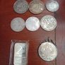 lot of silver coins and bar Image 2