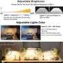 LDOPTO Under Cabinet Kitchen Lights with Remote Dimmable LED Cupboard Battery Powered LED Bedroom Lights with Timer for Kitchen Hallway, Multiple Colors 4 Pack Image 5