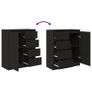 Sideboard with Drawers Black Oak 71x35x84 cm Image 7