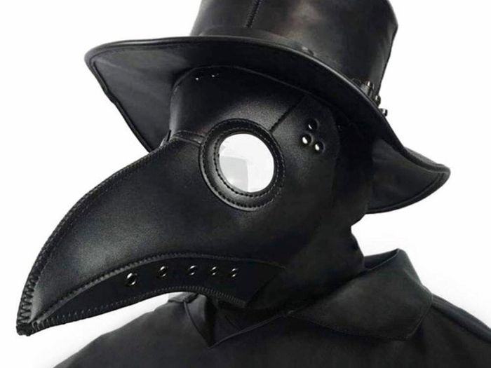 Plague Doctor Mask Black Leather Long Nose Bird Beak Steampunk Masks Costume Props for Masquerade Halloween Party Carnival Cosplay
