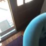Pair of blue velvet buttoned armchairs with twisted wooden legs immaculate Image 2