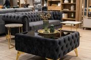 Chesterfield coffee table with glass 63x63x45cm