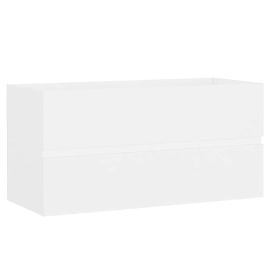 Sink Cabinet with Built-in Basin White Chipboard