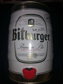 bitburger beer empty can 5 L